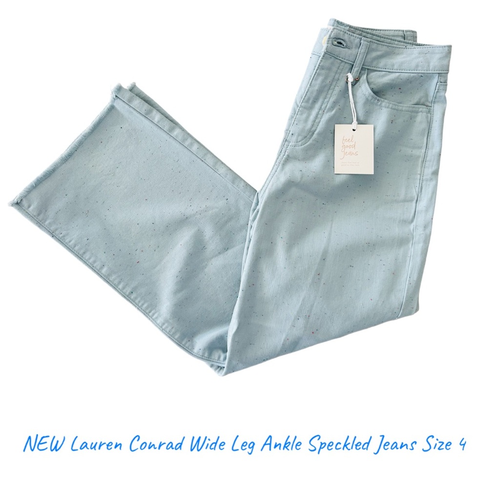 New LC Lauren Conrad Wide Leg Ankle Jeans Size 4